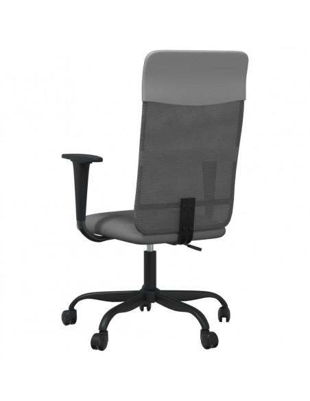 Sedia da Ufficio Altezza Regolabile Grigia in Rete e Similpelle
