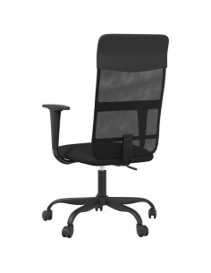 Sedia da Ufficio Altezza Regolabile Nera in Rete e Similpelle