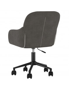Sedia da Ufficio Girevole in Velluto Grigio Scuro
