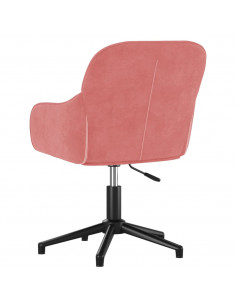 Sedia Girevole da Ufficio Rosa in Velluto
