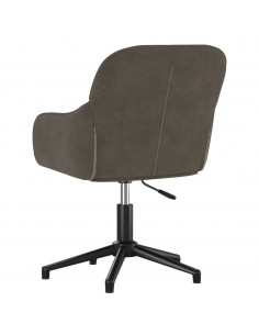 Sedia da Ufficio Girevole in Velluto Grigio Scuro