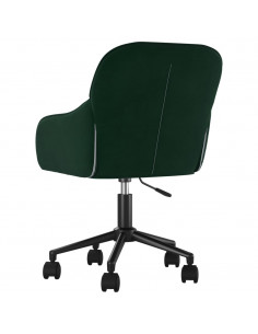 Sedia da Ufficio Girevole Verde Scuro in Velluto