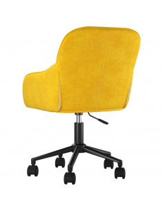 Sedia da Ufficio Girevole Gialla in Velluto