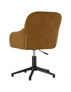 Sedia da Ufficio Girevole Marrone in Velluto
