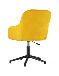 Sedia da Ufficio Girevole Gialla in Velluto