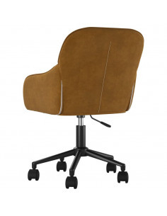 Sedia da Ufficio Girevole Marrone in Velluto