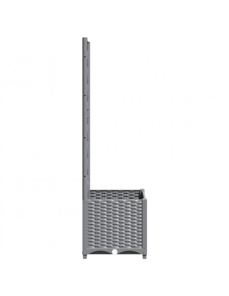 Fioriera da Giardino con Graticcio Grigio Chiaro 40x40x136cm PP