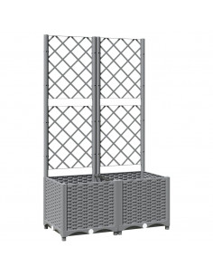 Fioriera da Giardino con Graticcio Grigio Chiaro 80x40x136cm PP 2