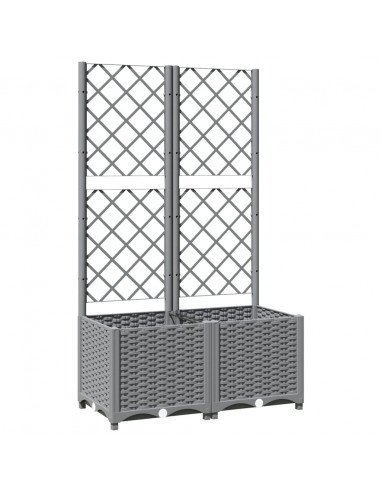 Fioriera da Giardino con Graticcio Grigio Chiaro 80x40x136cm PP