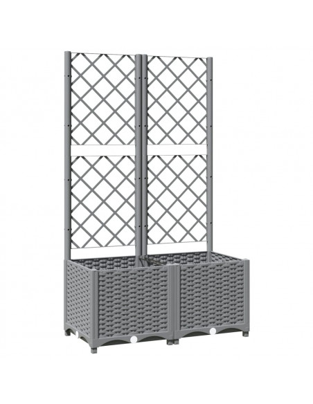 Fioriera da Giardino con Graticcio Grigio Chiaro 80x40x136cm PP