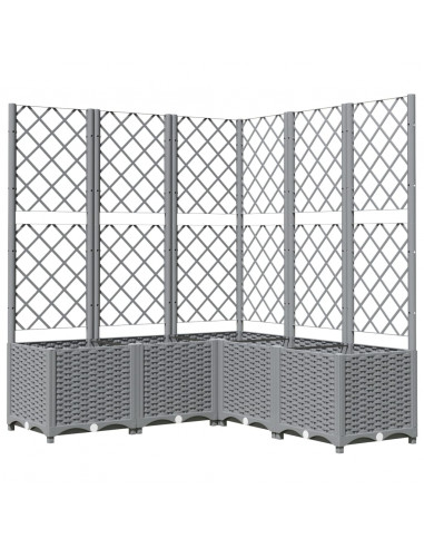 Fioriera Giardino con Graticcio Grigio Chiaro 120x120x136cm PP