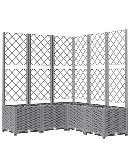 Fioriera Giardino con Graticcio Grigio Chiaro 120x120x136cm PP