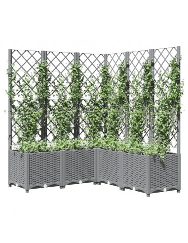 Fioriera Giardino con Graticcio Grigio Chiaro 120x120x136cm PP