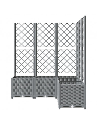 Fioriera Giardino con Graticcio Grigio Chiaro 120x120x136cm PP