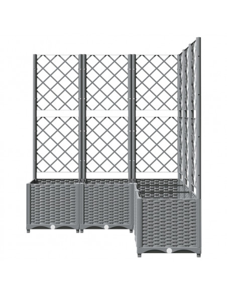 Fioriera Giardino con Graticcio Grigio Chiaro 120x120x136cm PP