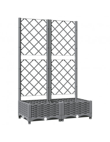 Fioriera da Giardino e Graticcio Grigio Chiaro 80x40x121,5cm PP