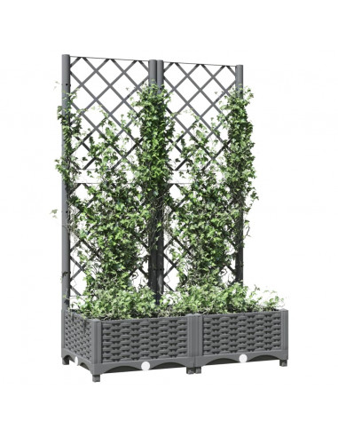 Fioriera da Giardino e Graticcio Grigio Chiaro 80x40x121,5cm PP