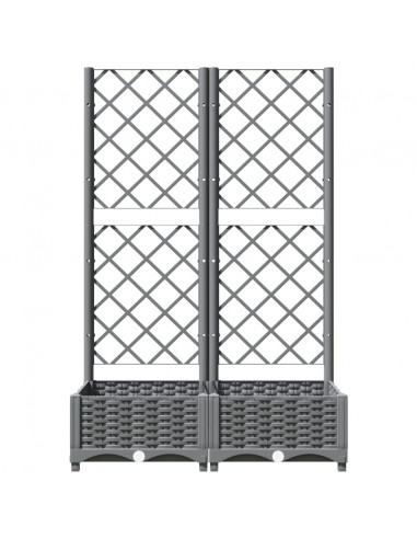 Fioriera da Giardino e Graticcio Grigio Chiaro 80x40x121,5cm PP