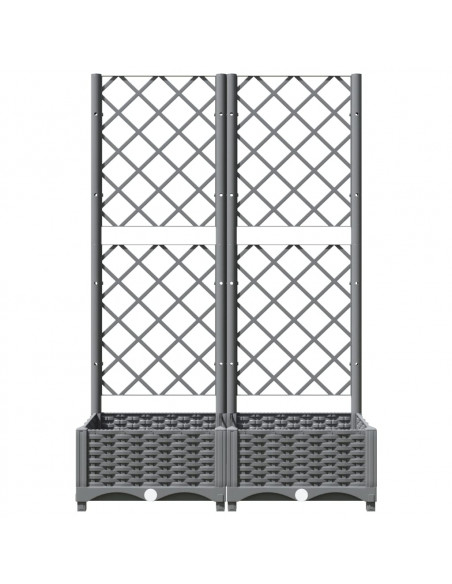 Fioriera da Giardino e Graticcio Grigio Chiaro 80x40x121,5cm PP