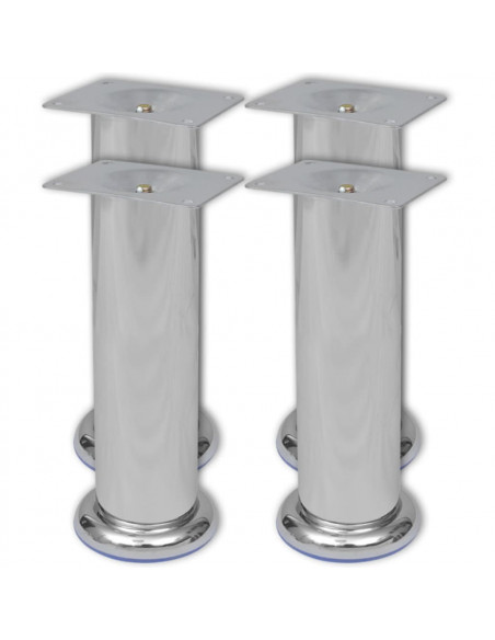 Set 4 gambe rotonde per sofa cromate 180 mm