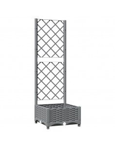 Fioriera da Giardino e Graticcio Grigio Chiaro 40x40x121,5cm PP 2