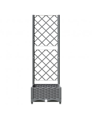 Fioriera da Giardino e Graticcio Grigio Chiaro 40x40x121,5cm PP