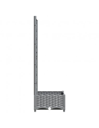 Fioriera da Giardino e Graticcio Grigio Chiaro 40x40x121,5cm PP