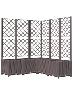 Fioriera da Giardino con Graticcio Marrone 120x120x136 cm in PP 2