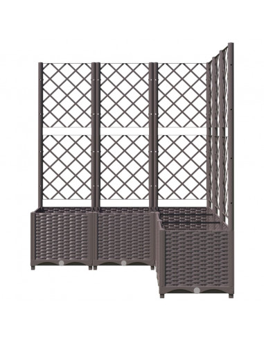 Fioriera da Giardino con Graticcio Marrone 120x120x136 cm in PP