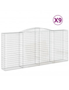Cesti Gabbioni ad Arco 9 pz 400x50x180/200 cm Ferro Zincato 2