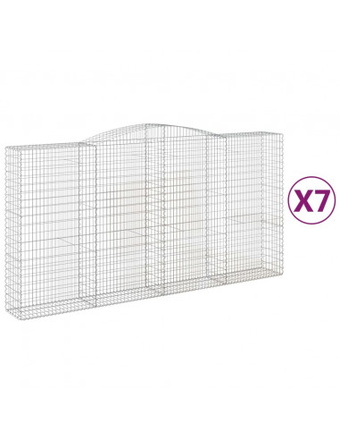 Cesti Gabbioni ad Arco 7 pz 400x50x200/220 cm Ferro Zincato