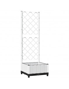 Fioriera da Giardino con Graticcio Bianco 40x40x121,5 cm PP 2