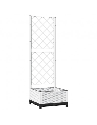 Fioriera da Giardino con Graticcio Bianco 40x40x121,5 cm PP