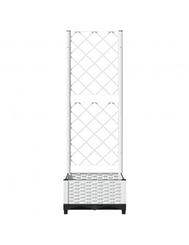 Fioriera da Giardino con Graticcio Bianco 40x40x121,5 cm PP