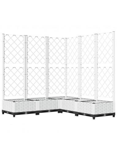 Fioriera da Giardino con Graticcio Bianco 120x120x121,5 cm PP