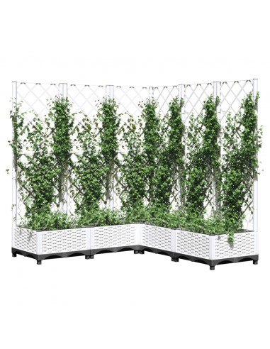 Fioriera da Giardino con Graticcio Bianco 120x120x121,5 cm PP