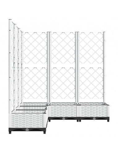 Fioriera da Giardino con Graticcio Bianco 120x120x121,5 cm PP