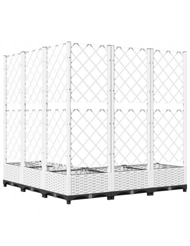 Fioriera da Giardino con Graticcio Bianco 120x120x121,5 cm PP