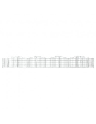 Gabbione ad Arco con Letto Rialzato 400x50x50 cm Ferro Zincato