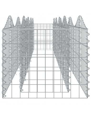 Gabbione ad Arco con Letto Rialzato 400x50x50 cm Ferro Zincato