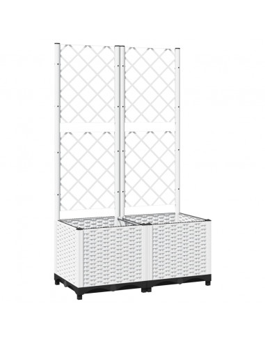 Fioriera da Giardino con Graticcio Bianco 80x40x136 cm PP