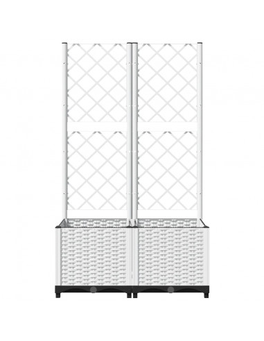 Fioriera da Giardino con Graticcio Bianco 80x40x136 cm PP