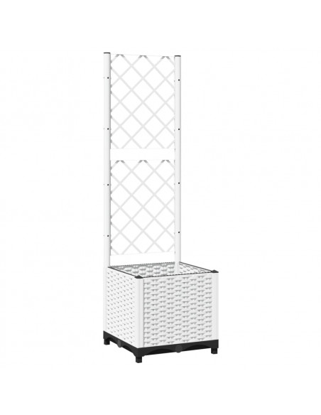 Fioriera da Giardino con Graticcio Bianco 40x40x136 cm PP