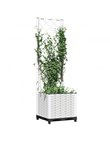 Fioriera da Giardino con Graticcio Bianco 40x40x136 cm PP