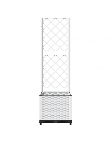 Fioriera da Giardino con Graticcio Bianco 40x40x136 cm PP