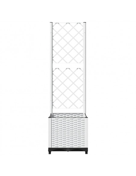 Fioriera da Giardino con Graticcio Bianco 40x40x136 cm PP