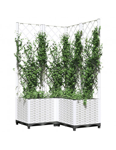 Fioriera da Giardino con Graticcio Bianco 80x80x136 cm PP