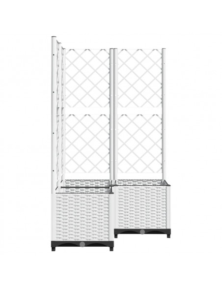 Fioriera da Giardino con Graticcio Bianco 80x80x136 cm PP