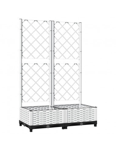 Fioriera da Giardino con Graticcio Bianco 80x40x121,5 cm PP
