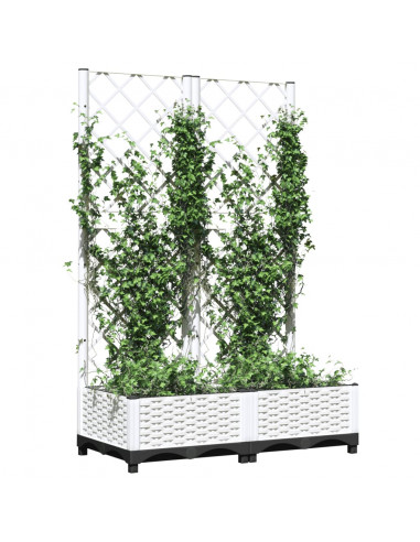 Fioriera da Giardino con Graticcio Bianco 80x40x121,5 cm PP